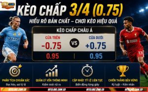 Kinh nghiệm đánh kèo chấp 3/4 thực chiến