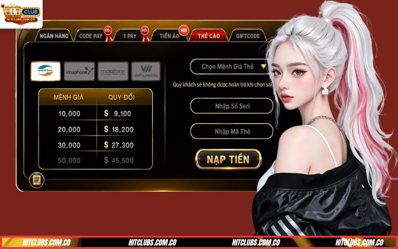 Nạp tiền Hitclub qua ngân hàng
